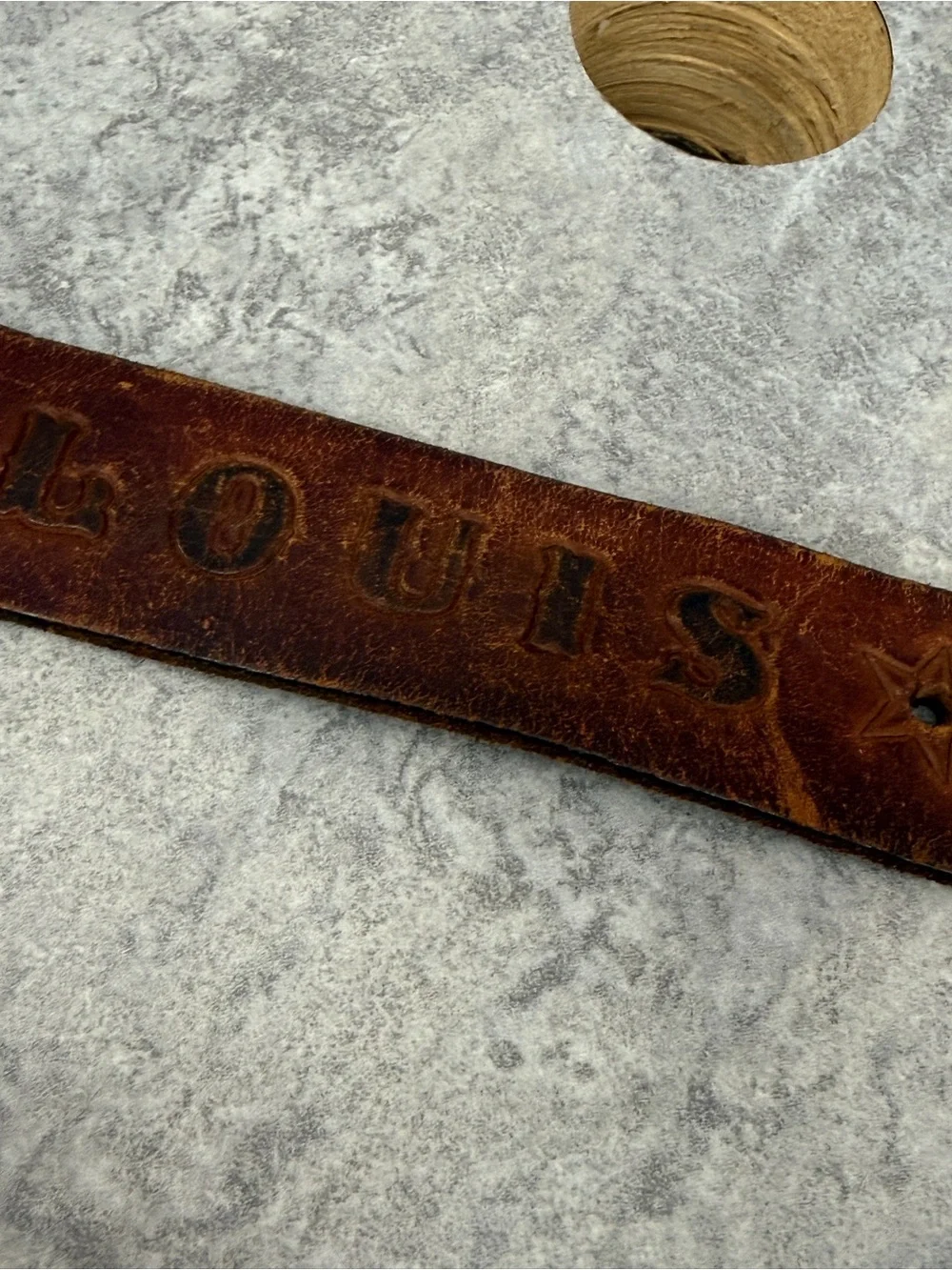 Vintage LONESOME Tooled Leather Western Belt Strap Stars Cowboy